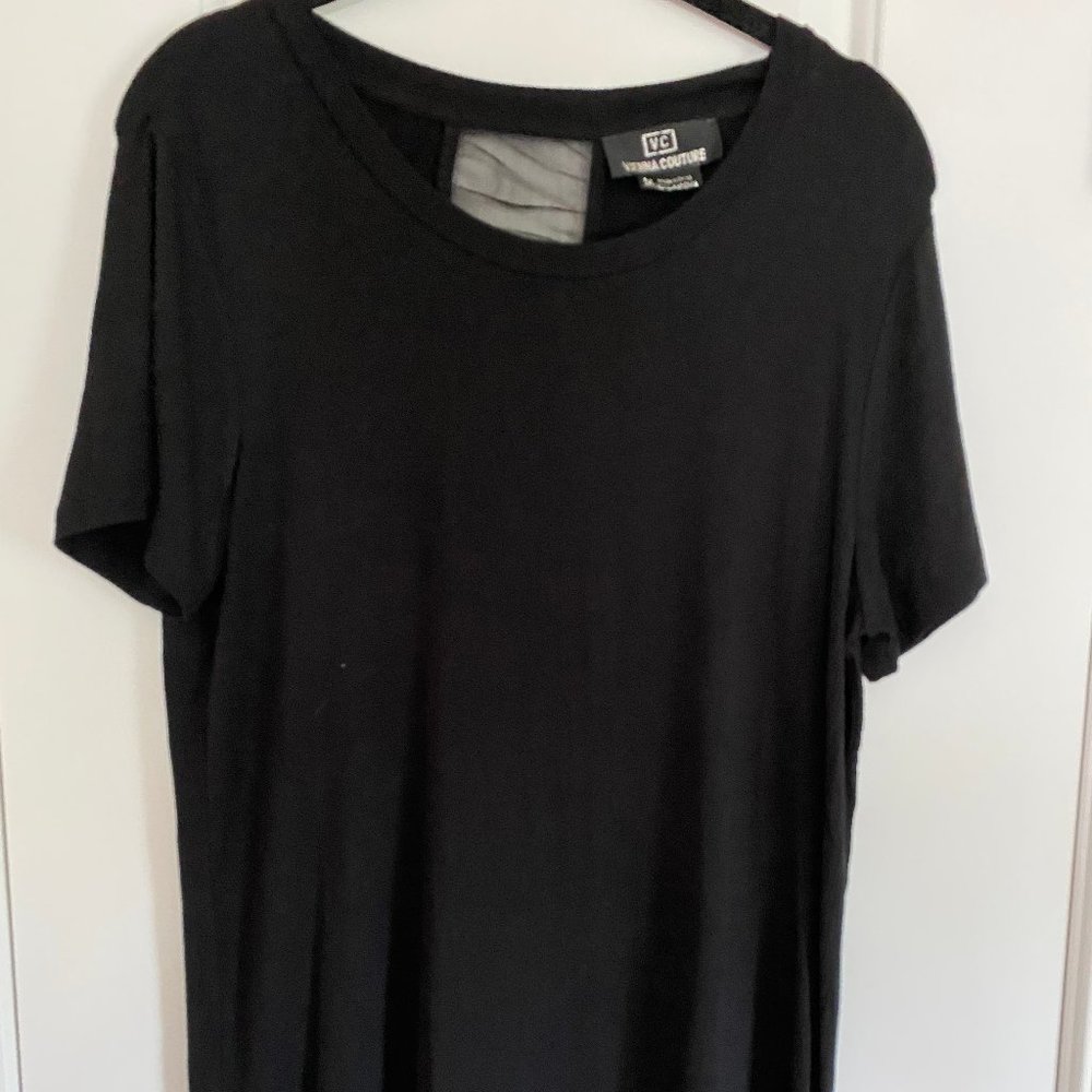 Vienna Couture Short Sleeve Black Women's Top